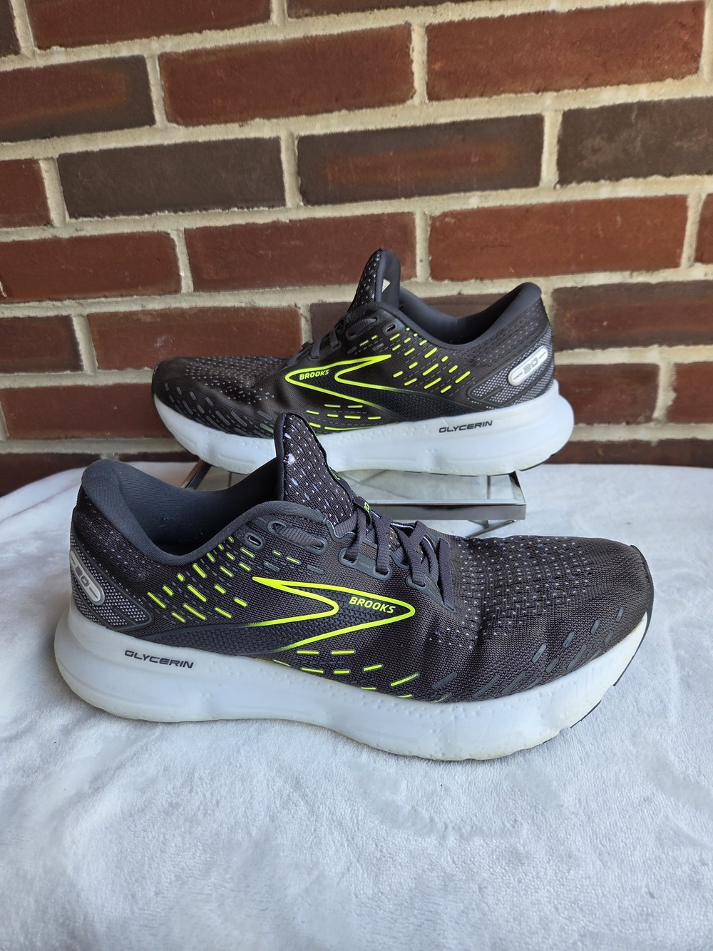 Brooks Glycerin 20 Running Shoes Gray Lime Men’s Size 10.5 D - Picture 2 of 11